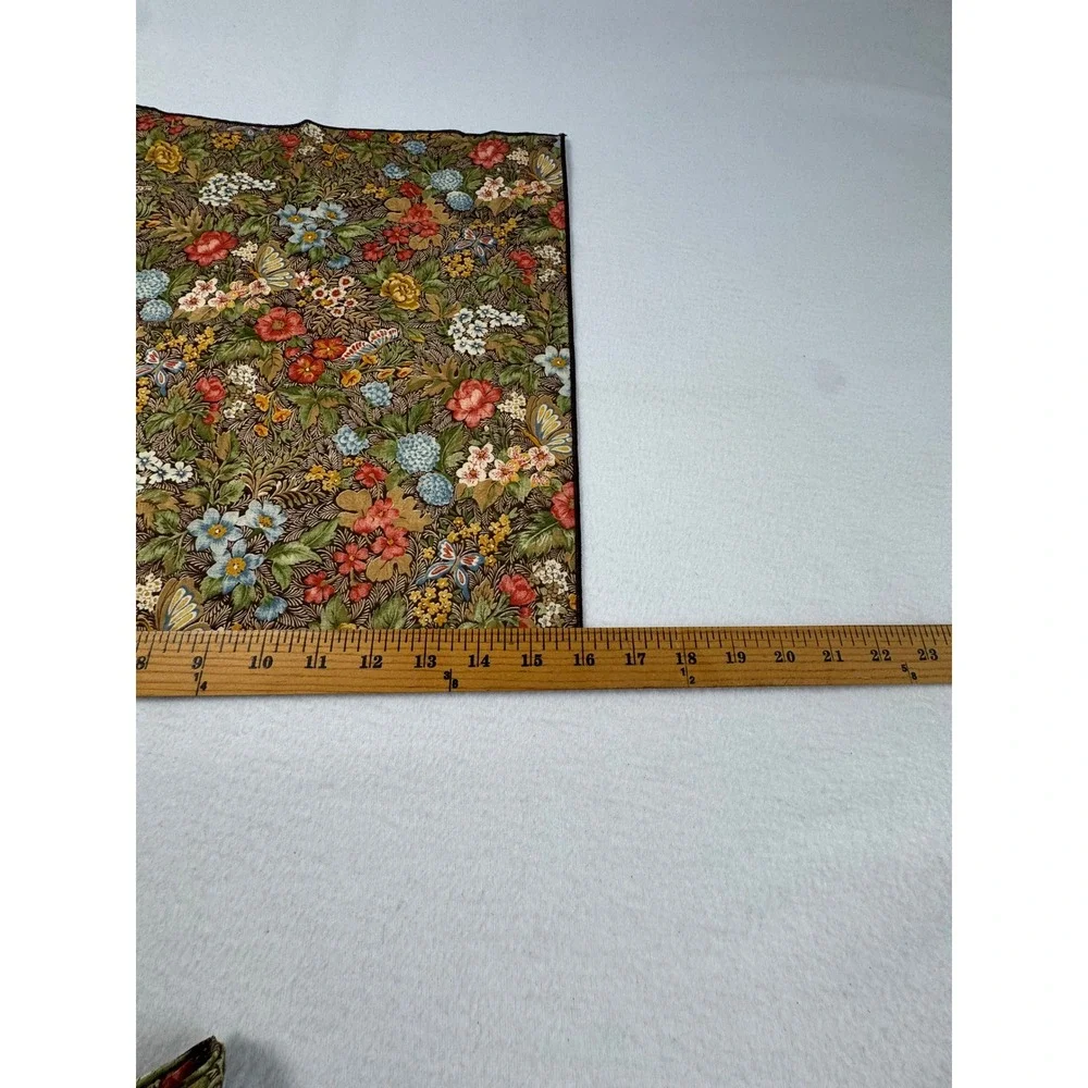 Nature Cottagecore‎ Napkin and Ring Set Blue Floral Botanical Butterfly 12pc